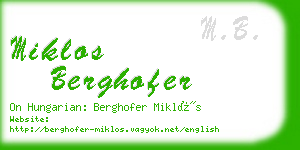 miklos berghofer business card
